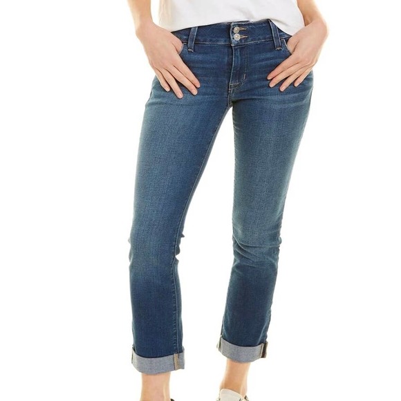Hudson Jeans Denim - New Hudson Collin Mid Rise Straight Crop Sienna Wash Jeans Size 26`